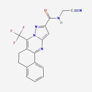 molecular formula C18H12F3N5O B4769846 N-(cyanomethyl)-7-(trifluoromethyl)-5,6-dihydrobenzo[h]pyrazolo[5,1-b]quinazoline-10-carboxamide 