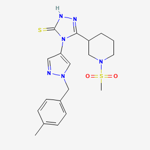 4-[1-(4-methylbenzyl)-1H-pyrazol-4-yl]-5-[1-(methylsulfonyl)-3-piperidinyl]-4H-1,2,4-triazole-3-thiol