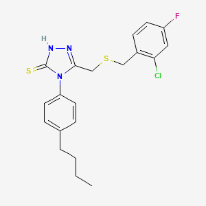 4-(4-butylphenyl)-5-{[(2-chloro-4-fluorobenzyl)thio]methyl}-4H-1,2,4-triazole-3-thiol