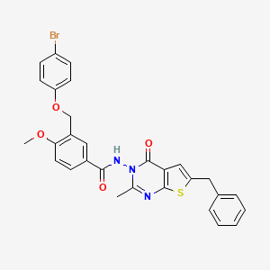 N-(6-benzyl-2-methyl-4-oxothieno[2,3-d]pyrimidin-3(4H)-yl)-3-[(4-bromophenoxy)methyl]-4-methoxybenzamide