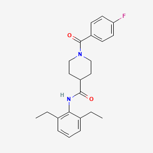 molecular formula C23H27FN2O2 B4770004 N-(2,6-diethylphenyl)-1-(4-fluorobenzoyl)piperidine-4-carboxamide 