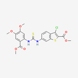 methyl 3-chloro-6-[({[4,5-dimethoxy-2-(methoxycarbonyl)phenyl]amino}carbonothioyl)amino]-1-benzothiophene-2-carboxylate