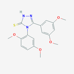 molecular formula C18H19N3O4S B477017 4-(2,5-dimethoxyphenyl)-5-(3,5-dimethoxyphenyl)-2,4-dihydro-3H-1,2,4-triazole-3-thione CAS No. 488744-50-9
