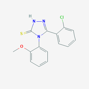 molecular formula C15H12ClN3OS B477021 5-(2-chlorophenyl)-4-(2-methoxyphenyl)-4H-1,2,4-triazole-3-thiol CAS No. 496787-46-3