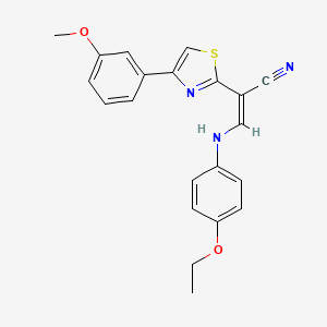 (Z)-3-(4-ethoxyanilino)-2-[4-(3-methoxyphenyl)-1,3-thiazol-2-yl]prop-2-enenitrile