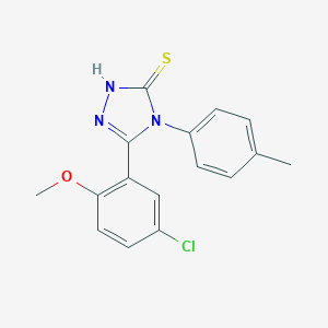 molecular formula C16H14ClN3OS B477023 5-(5-chloro-2-methoxyphenyl)-4-(4-methylphenyl)-4H-1,2,4-triazole-3-thiol CAS No. 496787-47-4