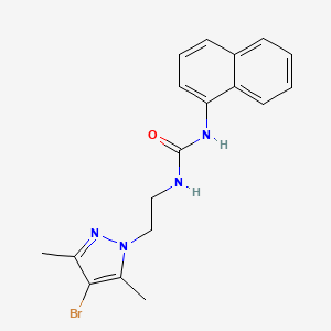 molecular formula C18H19BrN4O B4770246 N-[2-(4-BROMO-3,5-DIMETHYL-1H-PYRAZOL-1-YL)ETHYL]-N'-(1-NAPHTHYL)UREA 