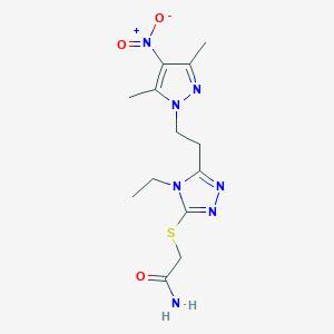 2-({5-[2-(3,5-dimethyl-4-nitro-1H-pyrazol-1-yl)ethyl]-4-ethyl-4H-1,2,4-triazol-3-yl}sulfanyl)acetamide