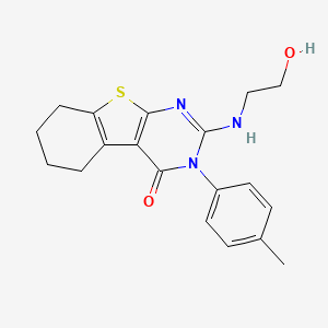 molecular formula C19H21N3O2S B4770299 2-[(2-hydroxyethyl)amino]-3-(4-methylphenyl)-5,6,7,8-tetrahydro[1]benzothieno[2,3-d]pyrimidin-4(3H)-one 