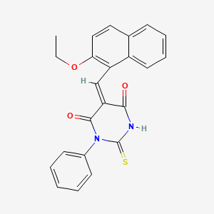 5-[(2-ethoxy-1-naphthyl)methylene]-1-phenyl-2-thioxodihydro-4,6(1H,5H)-pyrimidinedione