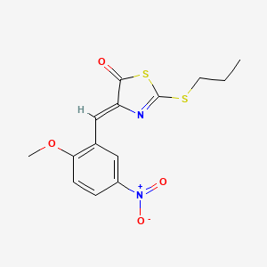 molecular formula C14H14N2O4S2 B4770365 4-(2-methoxy-5-nitrobenzylidene)-2-(propylthio)-1,3-thiazol-5(4H)-one 