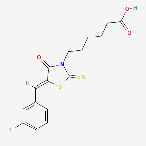 6-[5-(3-fluorobenzylidene)-4-oxo-2-thioxo-1,3-thiazolidin-3-yl]hexanoic acid