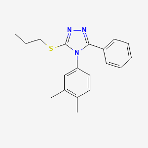 molecular formula C19H21N3S B4770419 4-(3,4-dimethylphenyl)-3-phenyl-5-(propylthio)-4H-1,2,4-triazole 