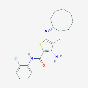 molecular formula C20H20ClN3OS B477042 3-amino-N-(2-chlorophenyl)-5,6,7,8,9,10-hexahydrocycloocta[b]thieno[3,2-e]pyridine-2-carboxamide CAS No. 496788-10-4
