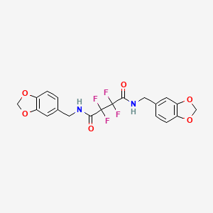 molecular formula C20H16F4N2O6 B4770450 N,N'-bis(1,3-benzodioxol-5-ylmethyl)-2,2,3,3-tetrafluorosuccinamide 