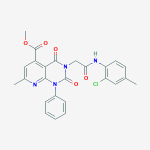 molecular formula C25H21ClN4O5 B4770476 methyl 3-{2-[(2-chloro-4-methylphenyl)amino]-2-oxoethyl}-7-methyl-2,4-dioxo-1-phenyl-1,2,3,4-tetrahydropyrido[2,3-d]pyrimidine-5-carboxylate 