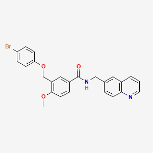 3-[(4-bromophenoxy)methyl]-4-methoxy-N-(6-quinolinylmethyl)benzamide