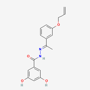 molecular formula C18H18N2O4 B4770520 N'-{1-[3-(allyloxy)phenyl]ethylidene}-3,5-dihydroxybenzohydrazide 