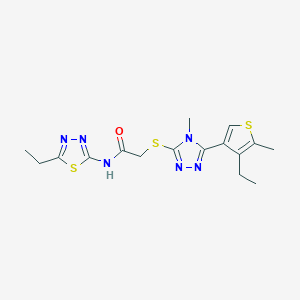 2-{[5-(4-ethyl-5-methyl-3-thienyl)-4-methyl-4H-1,2,4-triazol-3-yl]thio}-N-(5-ethyl-1,3,4-thiadiazol-2-yl)acetamide