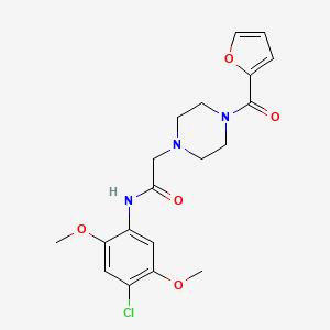 molecular formula C19H22ClN3O5 B4770530 N-(4-chloro-2,5-dimethoxyphenyl)-2-[4-(2-furoyl)-1-piperazinyl]acetamide 