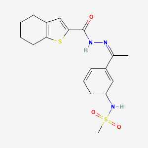 molecular formula C18H21N3O3S2 B4770548 N-{3-[N-(4,5,6,7-tetrahydro-1-benzothien-2-ylcarbonyl)ethanehydrazonoyl]phenyl}methanesulfonamide 