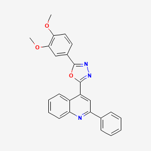molecular formula C25H19N3O3 B4770566 4-[5-(3,4-dimethoxyphenyl)-1,3,4-oxadiazol-2-yl]-2-phenylquinoline 