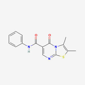 molecular formula C15H13N3O2S B4770590 2,3-dimethyl-5-oxo-N-phenyl-5H-[1,3]thiazolo[3,2-a]pyrimidine-6-carboxamide 