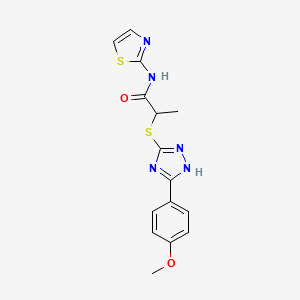 2-{[5-(4-methoxyphenyl)-4H-1,2,4-triazol-3-yl]thio}-N-1,3-thiazol-2-ylpropanamide