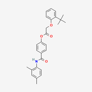 4-{[(2,4-dimethylphenyl)amino]carbonyl}phenyl (2-tert-butylphenoxy)acetate