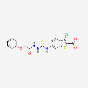 molecular formula C19H16ClN3O4S2 B4770673 methyl 3-chloro-6-({[2-(phenoxyacetyl)hydrazino]carbonothioyl}amino)-1-benzothiophene-2-carboxylate 