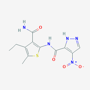 N-[3-(aminocarbonyl)-4-ethyl-5-methyl-2-thienyl]-4-nitro-1H-pyrazole-3-carboxamide