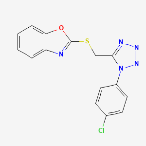 2-({[1-(4-chlorophenyl)-1H-tetrazol-5-yl]methyl}thio)-1,3-benzoxazole