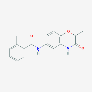 2-methyl-N-(2-methyl-3-oxo-3,4-dihydro-2H-1,4-benzoxazin-6-yl)benzamide