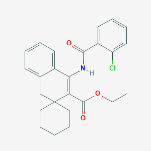 ethyl 4'-[(2-chlorobenzoyl)amino]-1'H-spiro[cyclohexane-1,2'-naphthalene]-3'-carboxylate