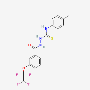 molecular formula C18H17F4N3O2S B4770774 N-(4-ethylphenyl)-2-[3-(1,1,2,2-tetrafluoroethoxy)benzoyl]hydrazinecarbothioamide 