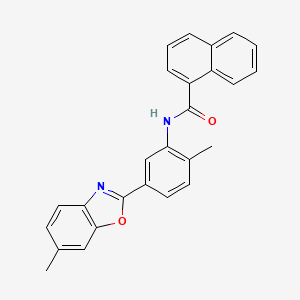 molecular formula C26H20N2O2 B4770795 N-[2-methyl-5-(6-methyl-1,3-benzoxazol-2-yl)phenyl]-1-naphthamide 