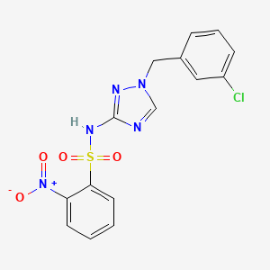 molecular formula C15H12ClN5O4S B4770823 N-[1-(3-chlorobenzyl)-1H-1,2,4-triazol-3-yl]-2-nitrobenzenesulfonamide 