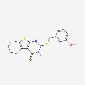 molecular formula C18H18N2O2S2 B4770843 2-[(3-methoxybenzyl)thio]-5,6,7,8-tetrahydro[1]benzothieno[2,3-d]pyrimidin-4(3H)-one 