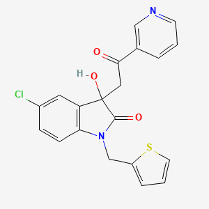 5-chloro-3-hydroxy-3-[2-oxo-2-(3-pyridinyl)ethyl]-1-(2-thienylmethyl)-1,3-dihydro-2H-indol-2-one