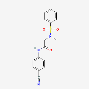 molecular formula C16H15N3O3S B4770875 N~1~-(4-cyanophenyl)-N~2~-methyl-N~2~-(phenylsulfonyl)glycinamide 