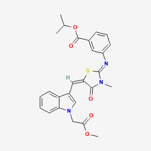 isopropyl 3-[(5-{[1-(2-methoxy-2-oxoethyl)-1H-indol-3-yl]methylene}-3-methyl-4-oxo-1,3-thiazolidin-2-ylidene)amino]benzoate