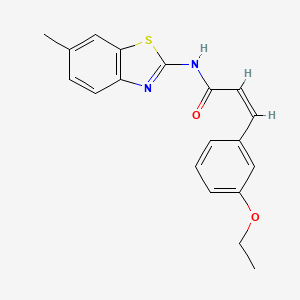 molecular formula C19H18N2O2S B4770910 3-(3-ethoxyphenyl)-N-(6-methyl-1,3-benzothiazol-2-yl)acrylamide 