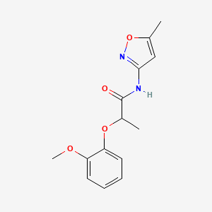 molecular formula C14H16N2O4 B4770929 2-(2-methoxyphenoxy)-N-(5-methyl-3-isoxazolyl)propanamide 