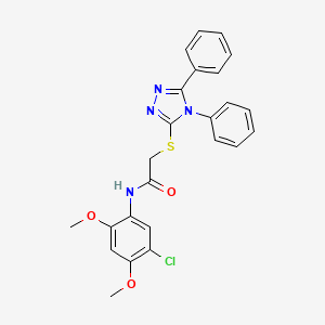 molecular formula C24H21ClN4O3S B4770952 N-(5-chloro-2,4-dimethoxyphenyl)-2-[(4,5-diphenyl-4H-1,2,4-triazol-3-yl)thio]acetamide 
