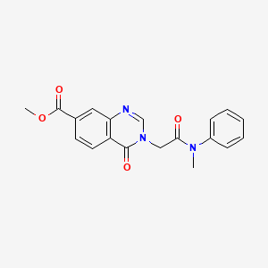 molecular formula C19H17N3O4 B4770954 methyl 3-{2-[methyl(phenyl)amino]-2-oxoethyl}-4-oxo-3,4-dihydro-7-quinazolinecarboxylate 