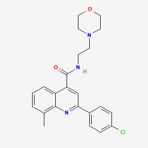 molecular formula C23H24ClN3O2 B4770961 2-(4-chlorophenyl)-8-methyl-N-[2-(4-morpholinyl)ethyl]-4-quinolinecarboxamide 