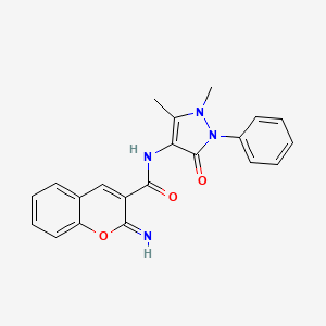 molecular formula C21H18N4O3 B4770977 N-(1,5-dimethyl-3-oxo-2-phenyl-2,3-dihydro-1H-pyrazol-4-yl)-2-imino-2H-chromene-3-carboxamide 