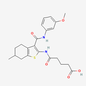 molecular formula C22H26N2O5S B4770994 5-[(3-{[(3-methoxyphenyl)amino]carbonyl}-6-methyl-4,5,6,7-tetrahydro-1-benzothien-2-yl)amino]-5-oxopentanoic acid 