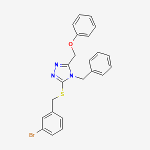 molecular formula C23H20BrN3OS B4771013 4-benzyl-3-[(3-bromobenzyl)thio]-5-(phenoxymethyl)-4H-1,2,4-triazole 