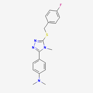 molecular formula C18H19FN4S B4771042 (4-{5-[(4-fluorobenzyl)thio]-4-methyl-4H-1,2,4-triazol-3-yl}phenyl)dimethylamine 
